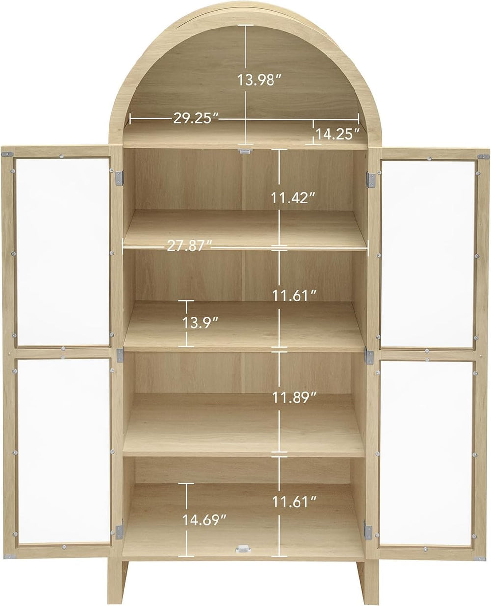 70.28 Inch High Arched Kitchen Pantry, Wooden Kitchen Storage Cabinet with Ad...