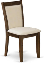 East West Furniture DLMZ3-AWA-32 3 Piece Kitchen Table Set for Small Spaces Consist of a Round Wooden Table with Dropleaf and 2 Upholstered Parson Chairs, 42x42 Inch, Antique Walnut