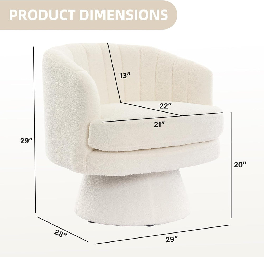 CANMOV Swivel Accent Chair with Armrest, Modern 360 Degree Swivel Barrel Chai...