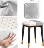 Dining Stool, Dressing Table Stool, Spare Square Chair, Metal Frame Side Chair, Widen The Large Seat Surface, for Small Spaces Home Bedroom Study(Gray)