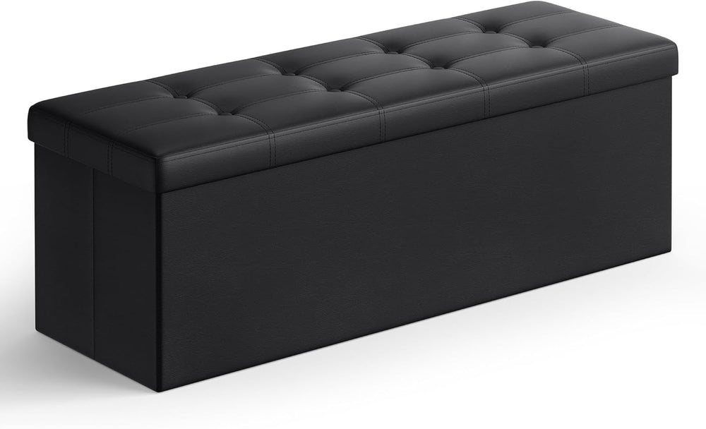 SONGMICS MAZIE Collection - 43 Inches Folding Storage Ottoman Bench, Ottoman ...