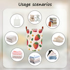 Laundry Baskets 15.7x19.7 Inch Large Strawberry Daisy Design Collapsible Laundry Hamper with Handles Oxford Fabric Clothes Storage Bin Foldable Dirty Clothes Organizer for Bedroom Bathroom Dorm