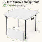 Folding Table and Chairs Set for 4, 5 Piece Card Table Set with 36" Square Foldable Table & 4 Padded Folding Chairs, Portable Indoor Outdoor Dining Table Set for Picnic, Camping, RV, Game Night, Patio