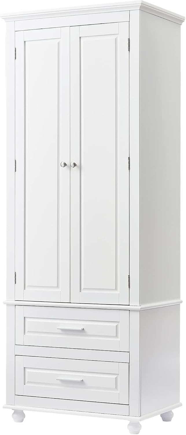 Merax 62.5" Pantry Cabinet with Two Doors & Two Drawers, Adjustable ...