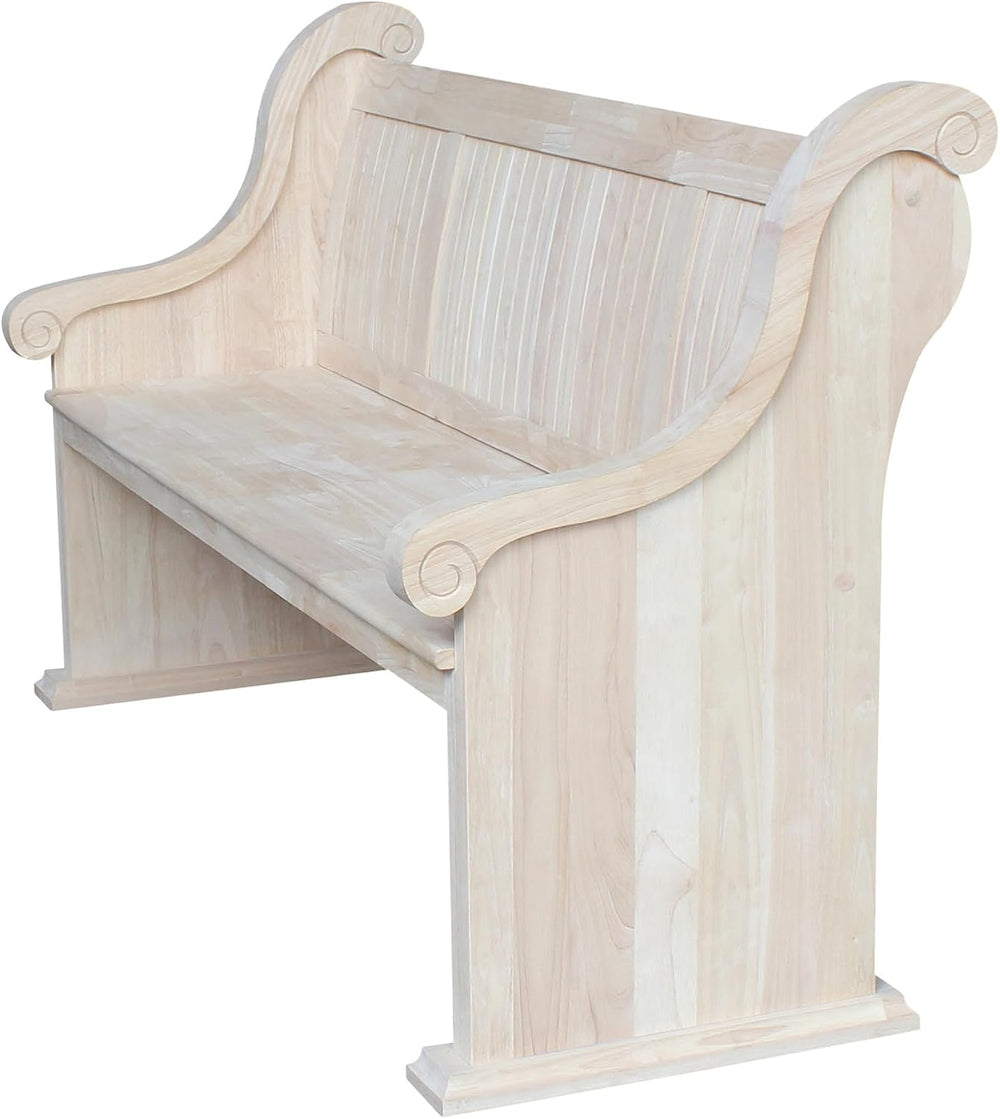 IC International Concepts, Sanctuary Bench, Solid Real Wood, Sturdy Parawood,...