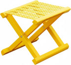 SM SunniMix Foldable Seat Portable Folding Stool Chair Travel Stool Space Saving Mechanism PP Base Easy to Store Suitable for Camping Hiking Fishing Dorm Room Garden, Yellow