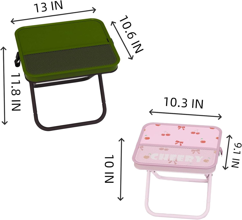 Portable Foldable Camping Stool Chair - Ultralight Travel Stool with Storage ...
