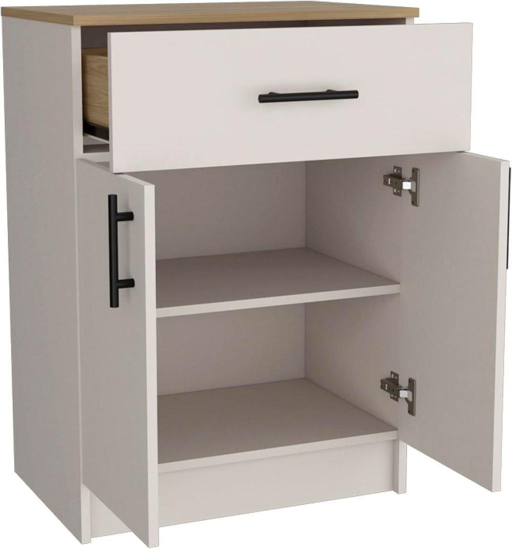 Pantry Cabinet Netal, Kitchen, Ivory/Natural Oak