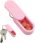 Keychain Pill Holder Single Pack – Lightweight Magnetic Pill Organizer for Daily Medication Storage, Portable Micro Pill Case for Travel, Durable and Discreet (Blush)