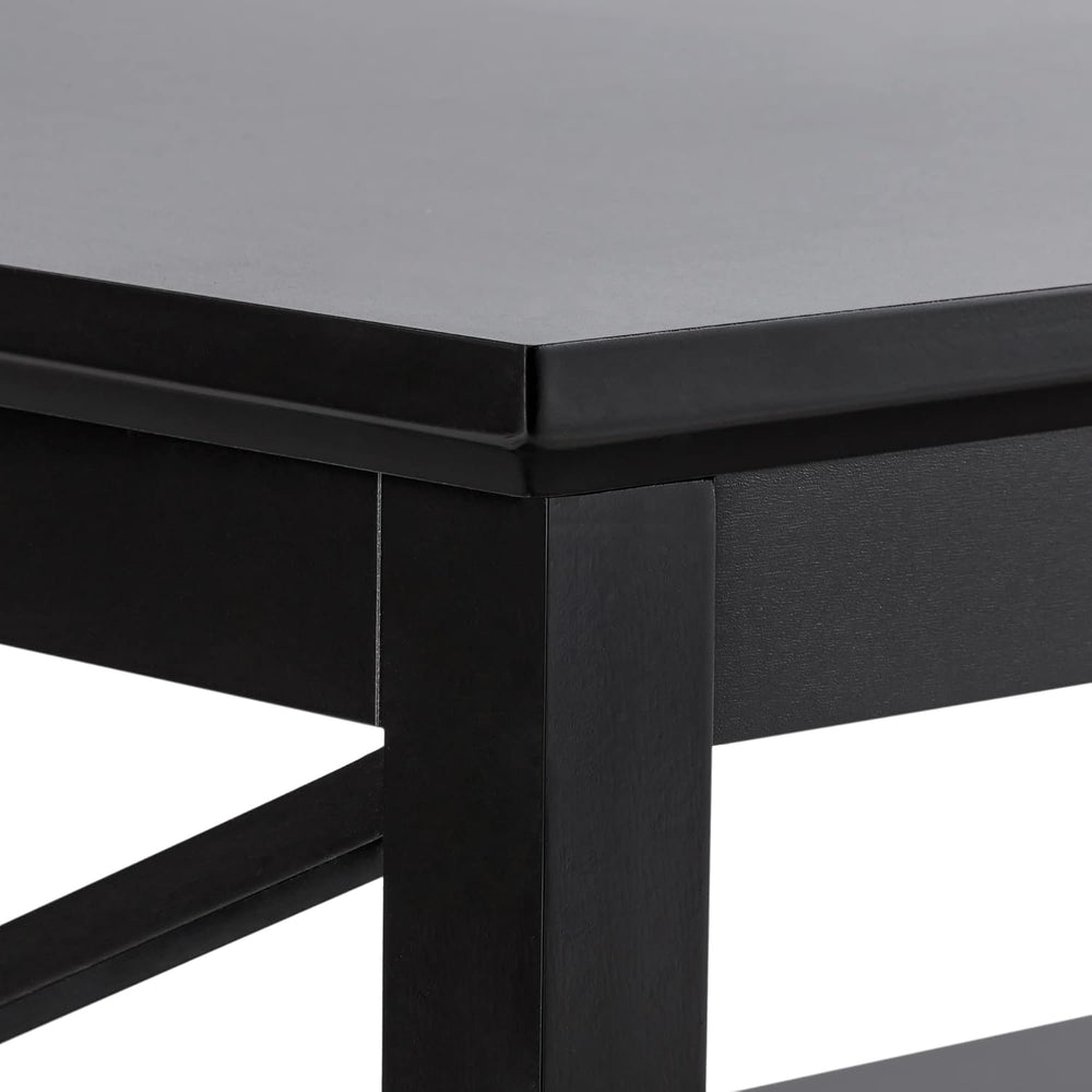 ChooChoo Oxford Coffee Table with Thicker Legs, Black Wood Coffee Table with ...