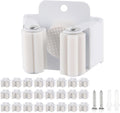 Verdenu 25 Pack Broom Holder Wall Mount, Mop and Broom Holder Wall Mount, Stainless Steel Command Mop Holder with Screws, Garden Tool Storage Organizer for Kitchen, Home, Bathroom, Garage, White