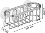 Sink Caddy Sponge Holder for Kitchen Sink 2 Suspension Options(Suction Cups and Adhesive Hook), SUS304 Stainless Steel, Silver