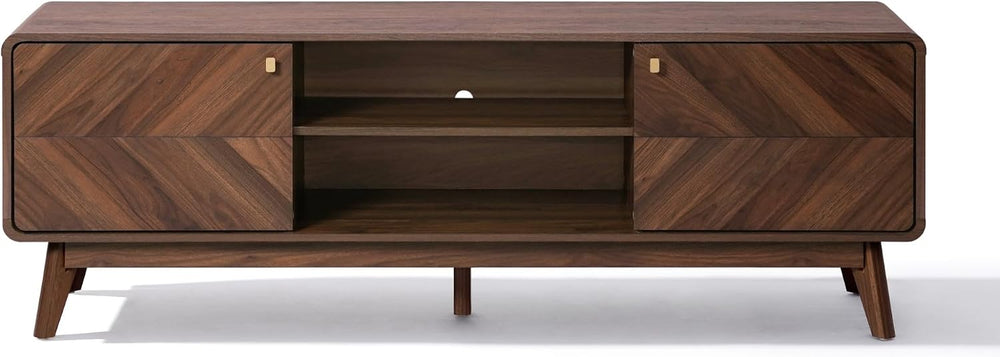 LuxenHome 63" Mid Century Modern TV Stand for Living Room for TVs up to ...