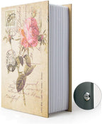 Diversion Book Safe Storage Box (9.5"×6"×2.2"), Dictionary Secret Safe Can with Security Key Lock, Diversion Book Hidden Safe (Rose,Key)