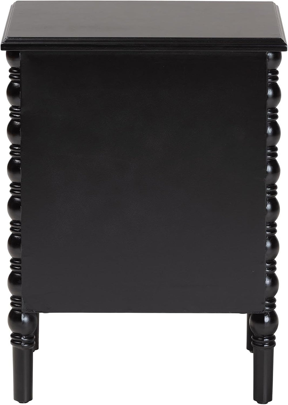 Baxton Studio Malinda Classic Black Wood 2-Drawer End Table with Spindle Legs