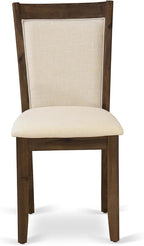 East West Furniture DLMZ5-AWA-32 5 Piece Dining Room Furniture Set Includes a Round Kitchen Table with Dropleaf and 4 Parson Chairs, 42x42 Inch, Antique Walnut