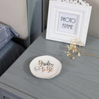 Wedding Ring Dish For Bride-Bride To Be Jewelry Dish Tray-Ceramic White