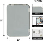MZON 24x32Inch Brushed Nickel Bathroom Mirror, Rectangle Wall Mounted Mirror for Bathroom or Entryway, Anti-Rust Frame & Tempered Glass, Hangs Horizontally/Vertically - Farmhouse or Bathroom Decor
