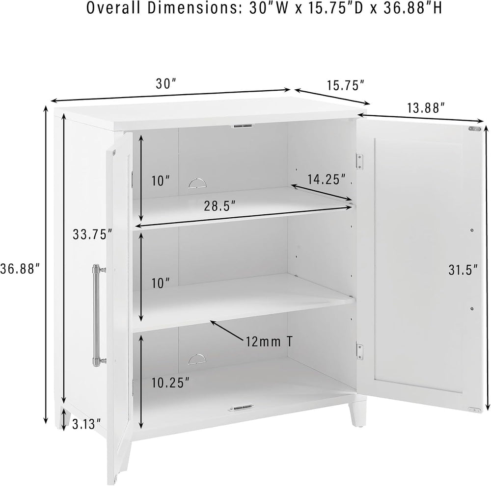Crosley Furniture Roarke Stackable Kitchen Pantry Storage Cabinet with Doors ...