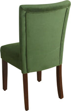 HomePop Parsons Classic Upholstered Accent Dining Chair, Set of 2, Dark Green Velvet