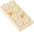 Dark Blue Jewelry Display Tray Ring Necklace Earring Bangle Organizer Multifunctional Storage Case for Jewelry Showcase (Long 8 Grids Pendant Tray(beige))