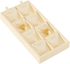 Dark Blue Jewelry Display Tray Ring Necklace Earring Bangle Organizer Multifunctional Storage Case for Jewelry Showcase (Long 8 Grids Pendant Tray(beige))