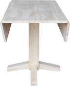 IC International Concepts 36" Square Dual Drop Leaf Dining Table Solid Real Wood, Sturdy Parawood, 36"W x 36"D x 30"H, Unfinished