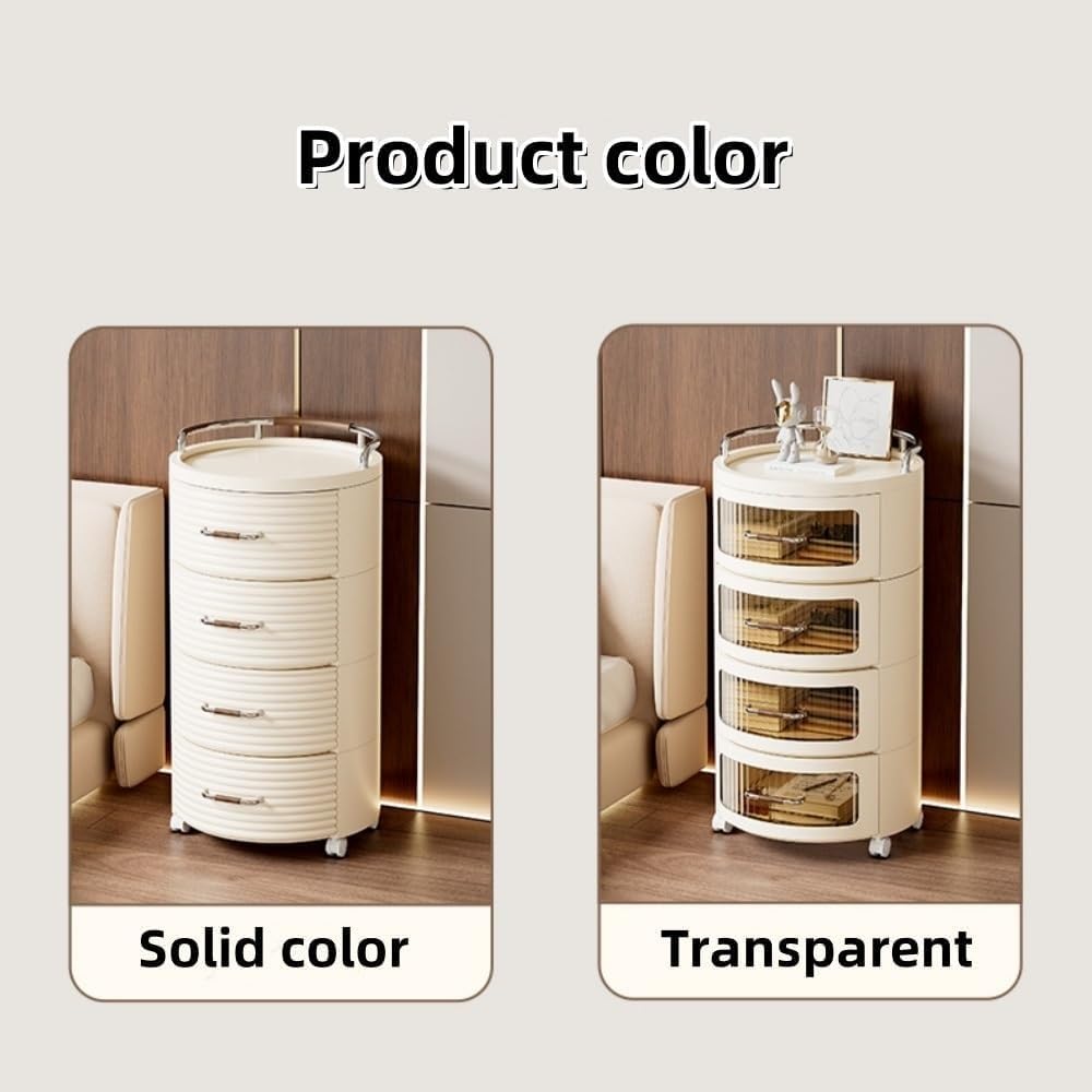 Storage Cabinet Multi-Layer Nightstand with Drawers Small Dresser and Organiz...