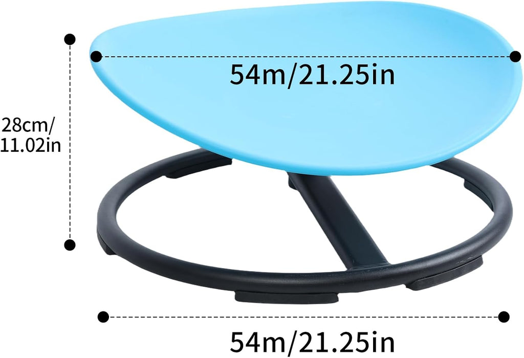Sensory Spinning Chair for Kids, Autisms Swivel Chair for Body Coordination Training, Sit and Spin Toy, Non-Slip Metal Base, Indoor and Outdoor Activity Toy for Children Blue