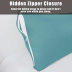 Body Cooling Pillow Cases Cover, Bamboo Rayon Pillowcases with Zipper Closure, Cool and Breathable Pillow Case for Hot Sleepers and Night Sweats, 20x54 inches, Teal