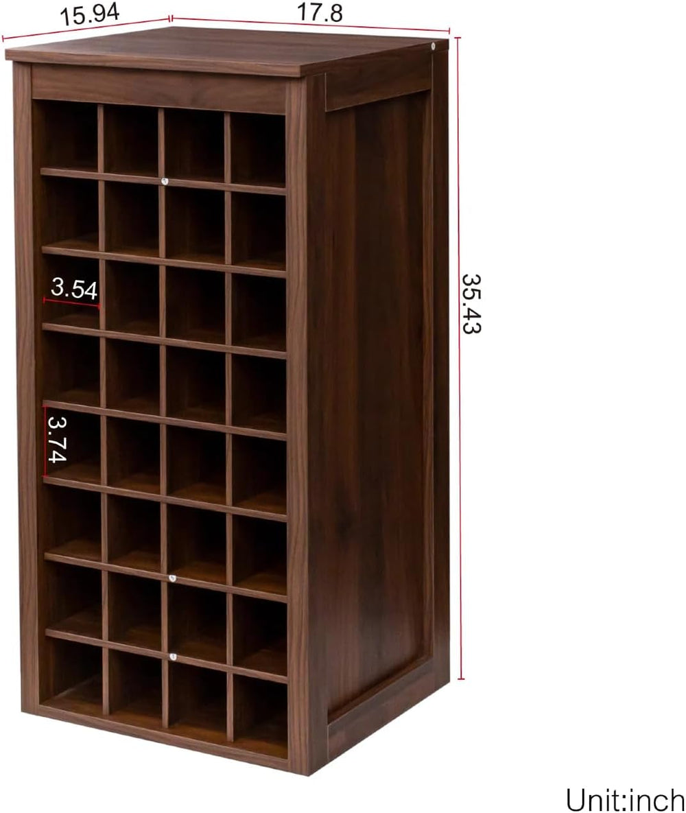 WERSMT 8-Tier Freestanding Wine Rack Wood, 32 Bottles Wine Rack Counter for S...