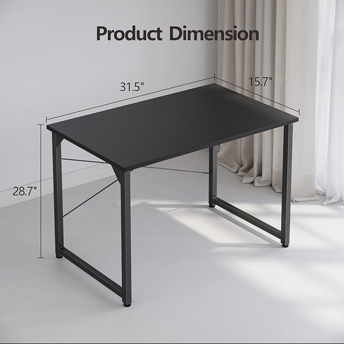 Cubiker Small Computer Desk, 32 inch Home Office Kids Desk for Bedroom and Small Spaces, Modern Simple Cheap Table for Studying, Writing, Working, Dark Black