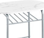 Yaheetech 3-Piece Dining Table Set, Breakfast Bistro Table Set for 2, Small Kitchen and Table Chairs Set of 2 with Metal Frame and Storage Rack for Small Space/Apartment/Dorm Room, White