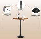 HOOBRO 2 Pcs Bar Table, Height-Adjustable Round Pub Table 27-35.4 Inches with Sturdy Base, Modern Style, Easy to Assemble, Suitable for Small Space, Rustic Brown and Black BF58BTP201G1