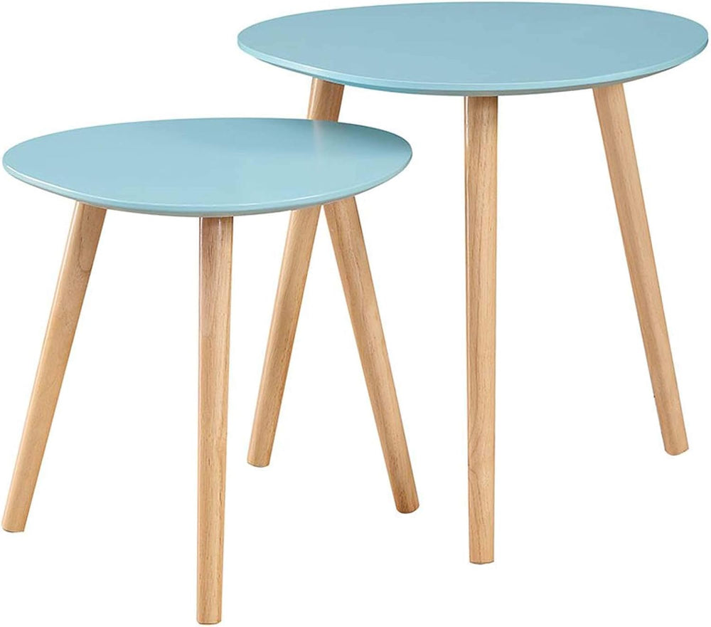 Convenience Concepts Oslo Nesting End Tables, Sea Foam / Light Oak