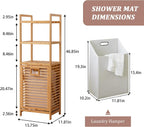 Laundry Hamper with 3 Tier Shelves & Tilt Out Basket, Laundry Baskets Organizer Hampers Bathroom Storage Shelf for Laundry Room, Bathroom, Guest Room (3-Tier Small)