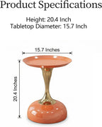2-Pack Hermes Orange Sleek Hourglass Side Table - Glossy Finish & Metallic Accent | Contemporary End Table for Living Room & Home Decor Spaces