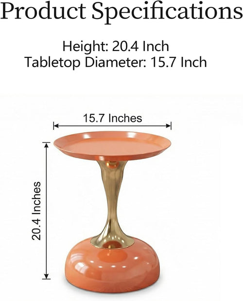 2-Pack Hermes Orange Sleek Hourglass Side Table - Glossy Finish & Metallic Accent | Contemporary End Table for Living Room & Home Decor Spaces
