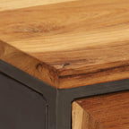 Brown and Grey Recycled Teak and Steel Medium Sideboard with Two Spacious Compartments for Living Room and Dining Room Storage