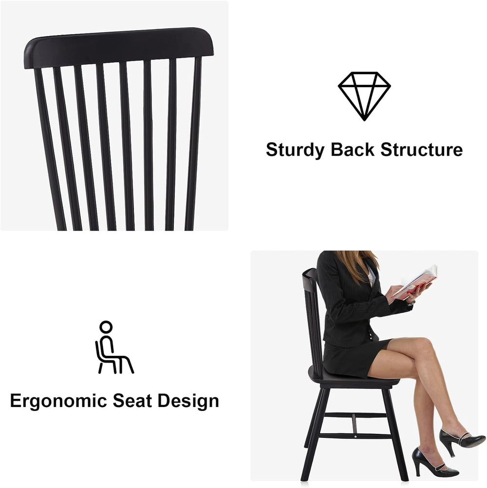 Dining Chairs Set of 4, Windsor Dining Chairs, Spindle Back Wooden Chair for ...