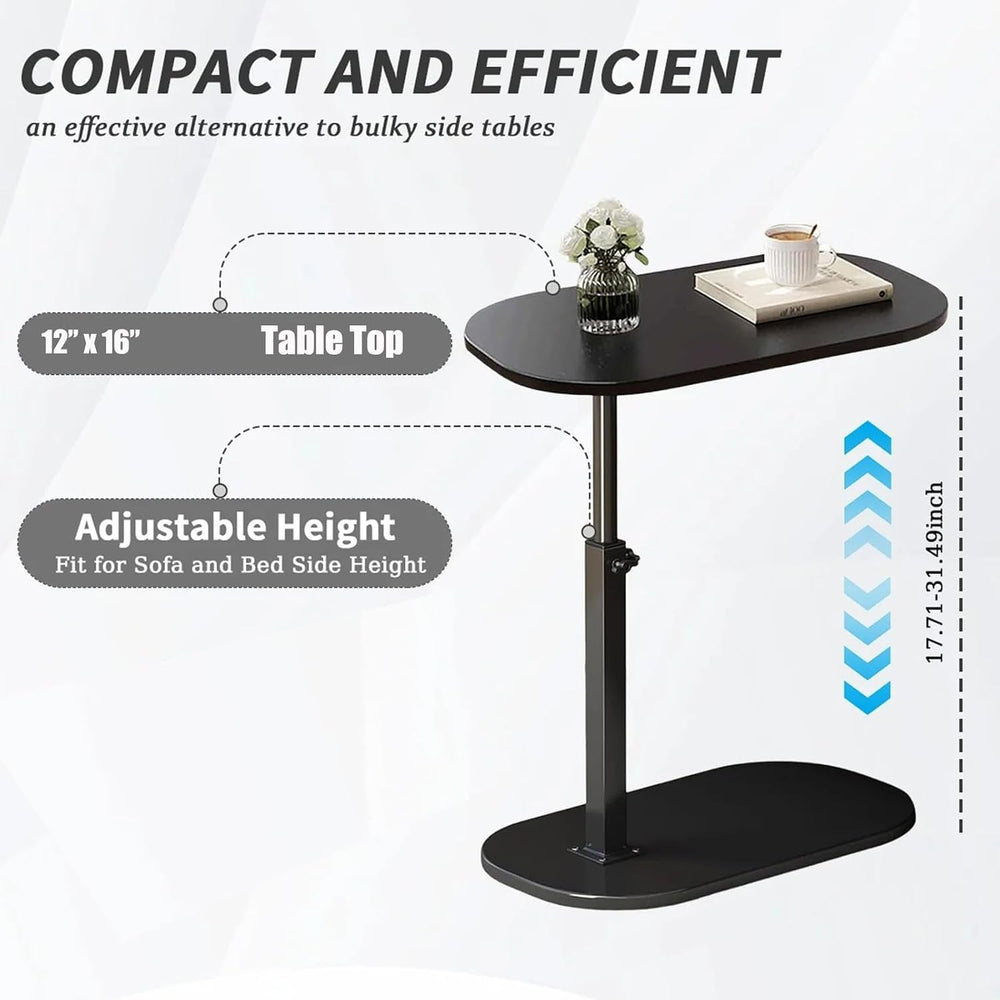C-Shaped End Table - Height Adjustable (23.5"-31.5"), 16"x12&q...