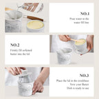 Butter Crock for Counter with Water, French Butter Keeper for Spreadable Butter Marble Ceramic Butter Dish with Lid for Countertop, Butter Container Holder