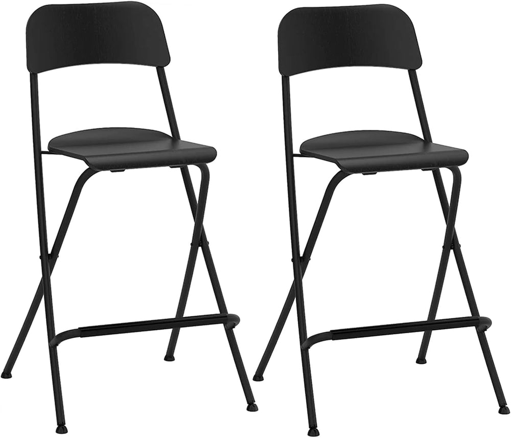 29 inch Folding Breakfast Bar Stool with Backrest,Counter Height Modern Tall ...