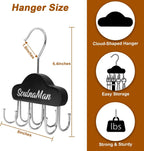 Belt Organizer, Tie Rack with 8 Hooks,Belt Hanger (Black,2 Pcs) | Tie Rack for Belt, Bra, Tank Top, Hat, Purse, Black, Tanktop hanger for Closet