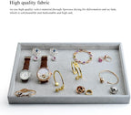 Oirlv Velvet Stackable Jewelry Trays Grids Rings Earrings Bracelet Watch Showcase Display Tray