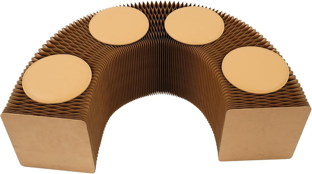 Folding Paper Stool with Pu Cushion,Accordion Paper Folding Sofa Chair,Scalab...