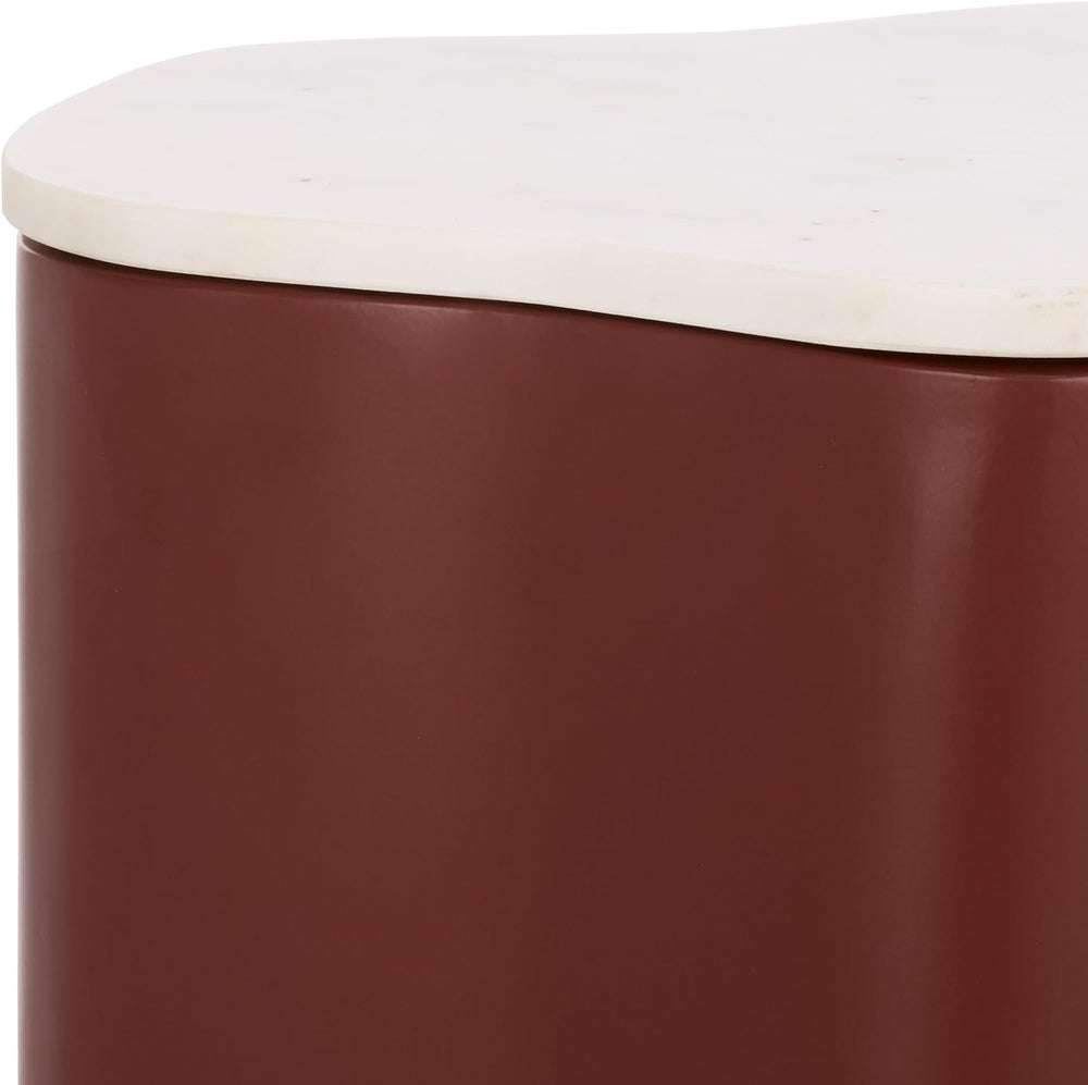 SAFAVIEH Home Collection – Kanon Bordeaux Base & White Marble Top Accent ...