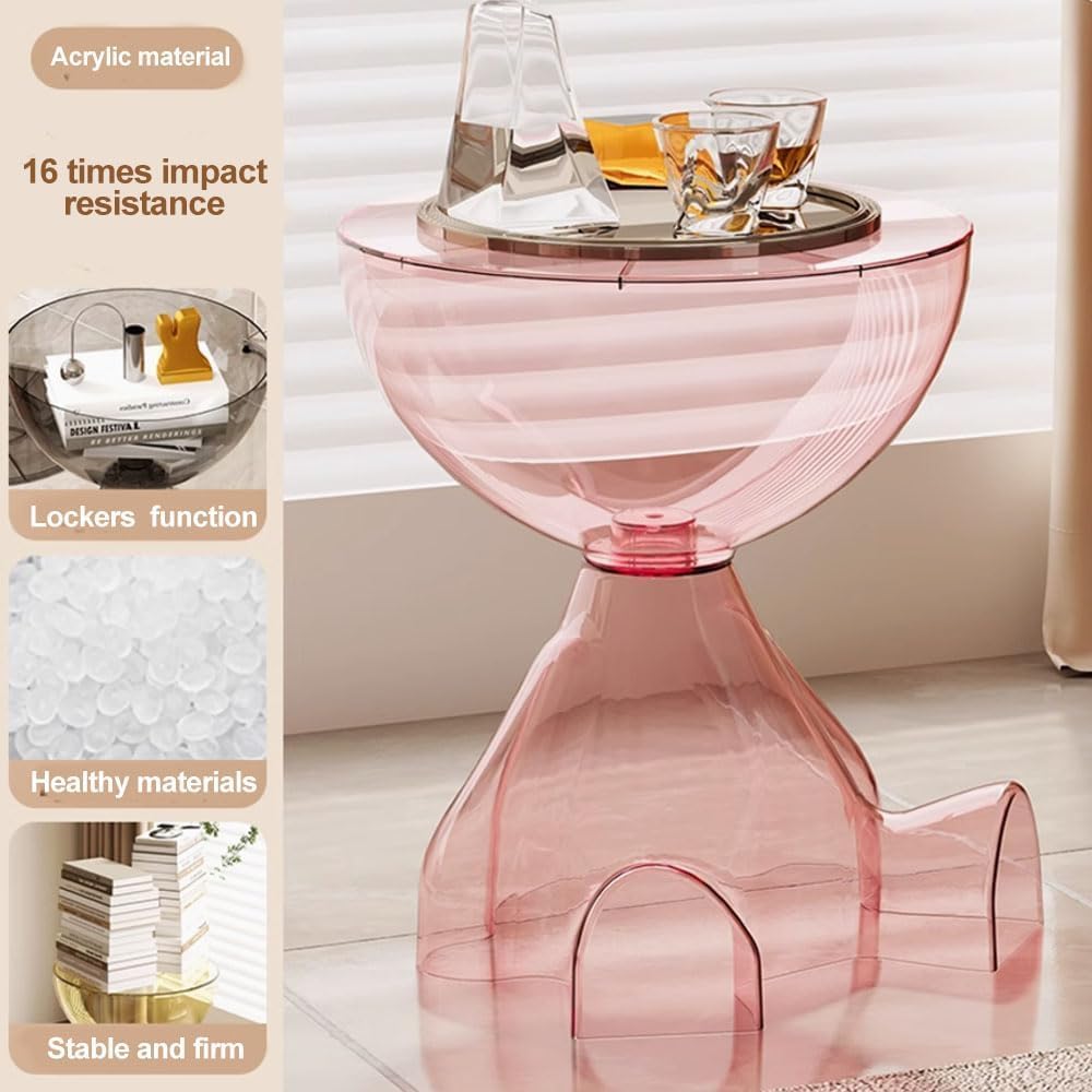 Circle Side Table, Round Modern End Table, Waterproof & Durable, Small Co...
