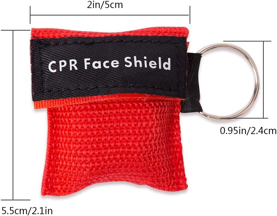 50pcs CPR Face Shield Mask, Keychain Mask Disposable Emergency Kit