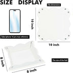 Valet Tray for Men Women 2 Pack - PU Leather Travel Catchall Tray Organizer - Desk Bedside Nightstand Storage Box for Jewelry Key Phone Remote Controller Wallet Watch Glasses Readers -White